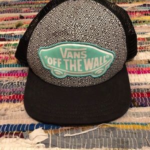 Turquoise with black & white design vans snapback
